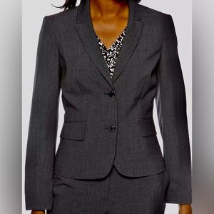 Anne Klein Stretch Blazer Career Jacket • Lined • Gray• 2 Buttons• Woman’s Sz: 8